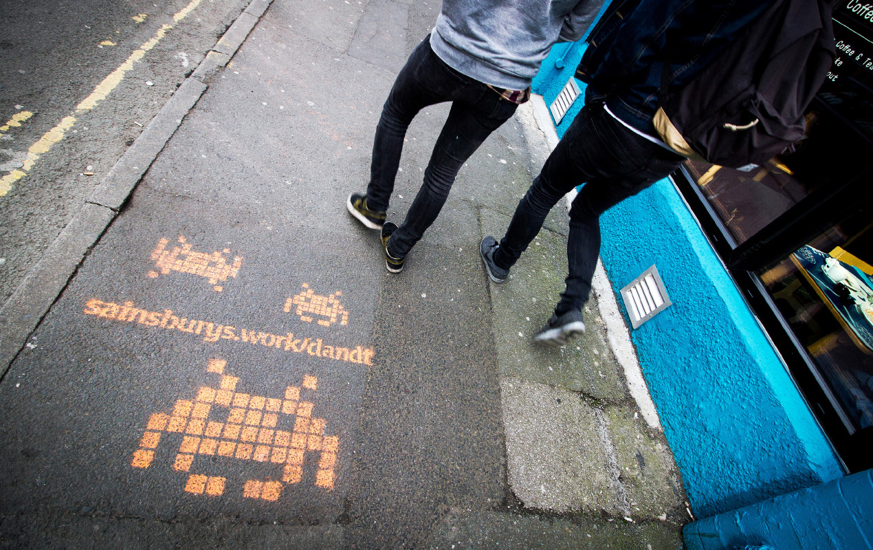 Sainsbury's chalk graffiti