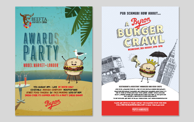 BEEFTAs and burger crawl posters