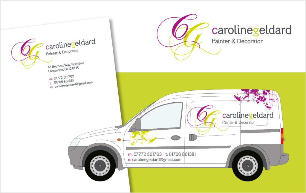 Caz Geldard van and letterhead designs