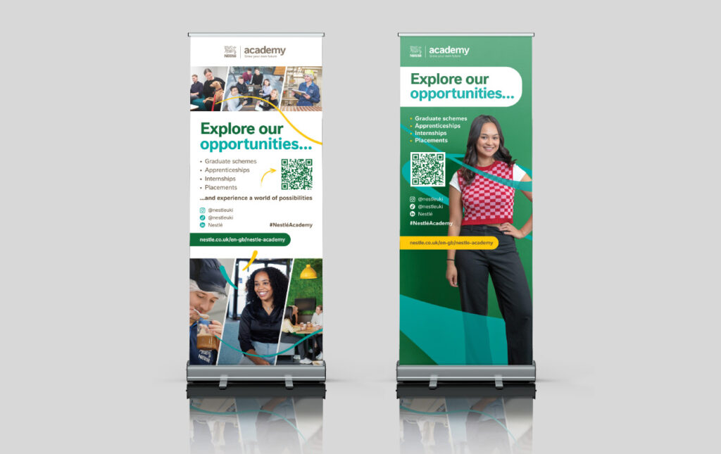 Nestlé graduates pull-up banners